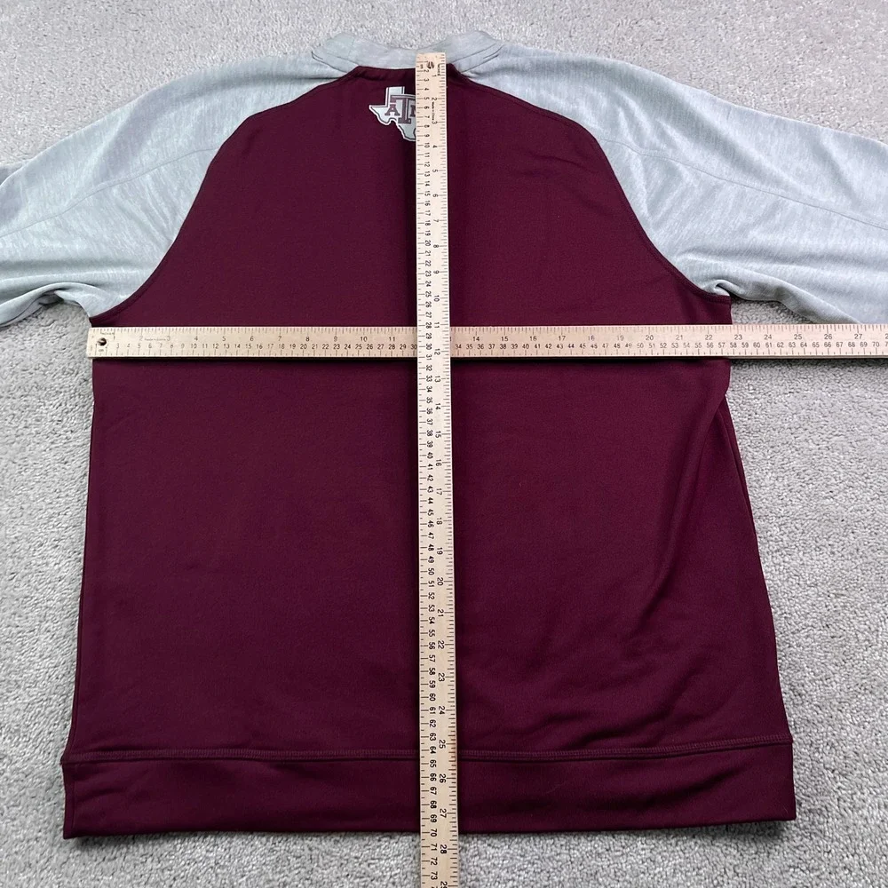 Texas A&M Aggies Sweatshirt Mens Large Maroon Gray Raglan‎ Adidas ClimaWarm